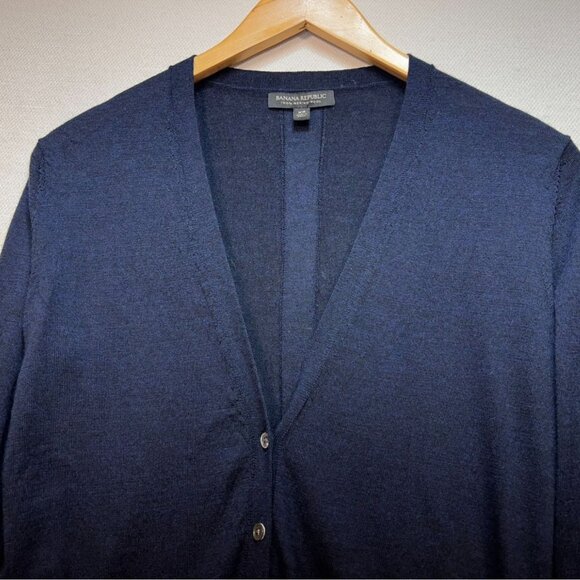 Banana Republic Womens Preppy Merino Wool Longline Cardigan Sweater Size XS Navy - Picture 3 of 10